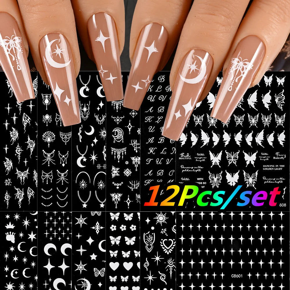 4/6Sheet/Kit Holographic Rainbow Love Heart Nail Sticker 3D Laser Heart Nail Decal Self-Adhesive Love Heart Manicure Slider &*&