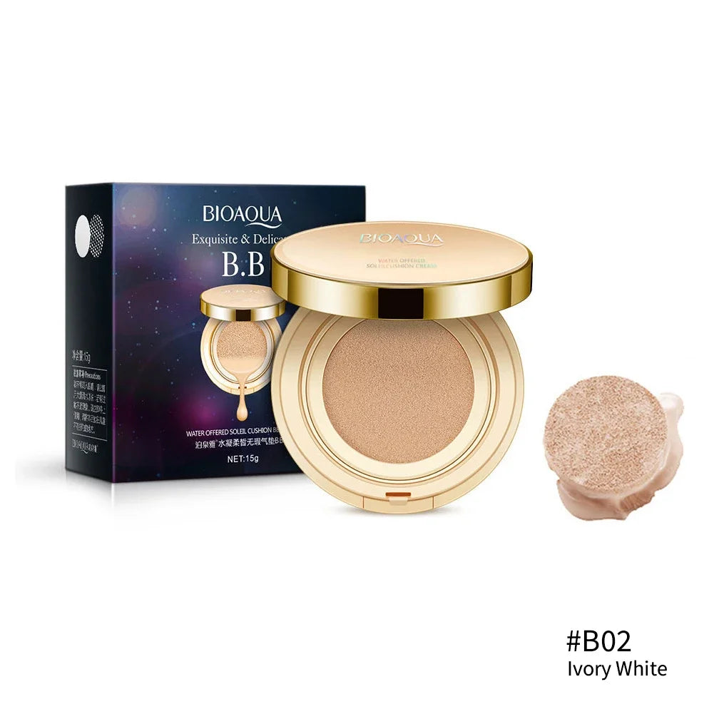 BIOAQUA  Waterproof Matte Air Cushion Poreless BB＆CC Cream High Coverage Oil-control Soft Face Makeup Foundation Base Cosmetics