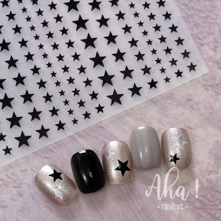 3D Nail Art Stickers  Translucence Moon/Star/Cloud Ultra-thin Nail Decals 3d Self-Adhesive White Cloud Moon Star Kawaii Sliders