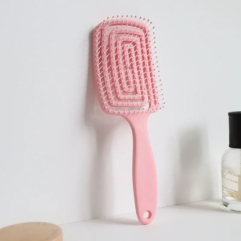 Silicone Hollow Air Cushion Massage Comb, Volumizing Detangling Hair Brush for Real Hair & Wigs, 4 Color Styling Tools