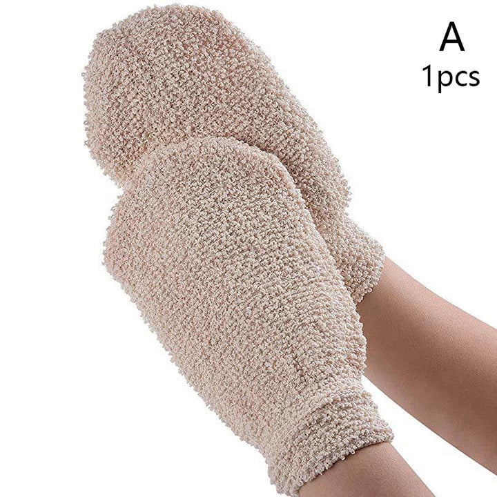 1Pc Exfoliating Hemp Bath Glove Mitten Scrubber Natural Bamboo Fiber Remove Dead Skin Deep Clean Double-Sided Bath Gloves