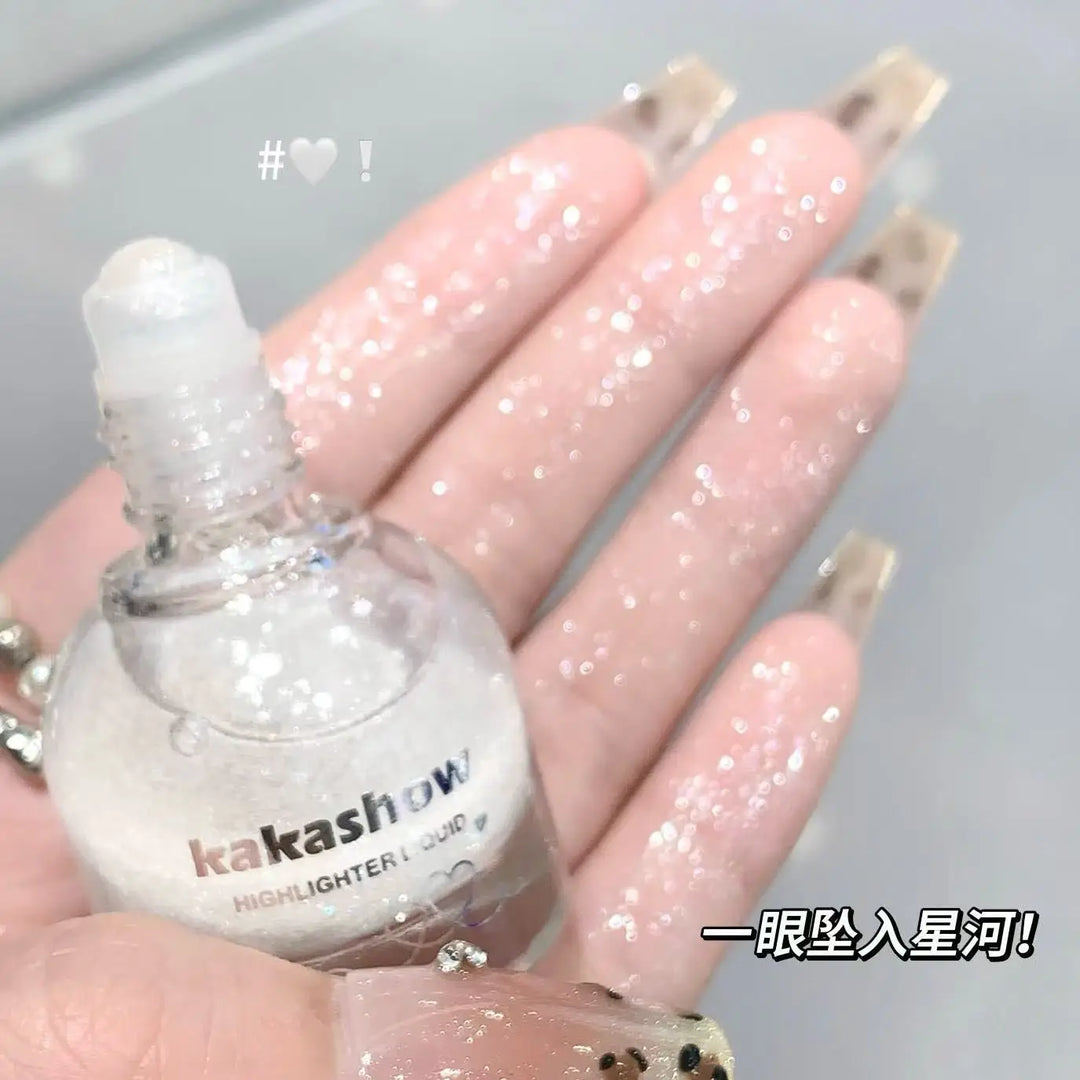 kakashow Liquid Highlighter Diamonds Ball Longlasting Shimmer Glow Brightening Glitter Multifunctional for Face Eyes Body
