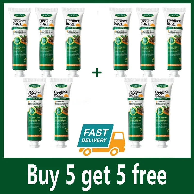 Licorice Root Hand Cream Exfoliator Anti Cracking Soothing Repaire Moisturizing Dead Skin Removal vitamin C Whitening Hand Care