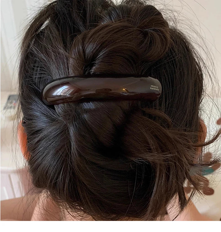 Acetate Hair Clips For Women French Style Curve Barrette Clip Beige Green Brown Hairpin For Thin & Thick Hair Non-slip Accessory