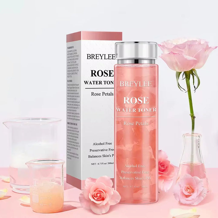 BREYLEE  Rose Water Toner Face Toner Essence Repair Smooth Watery Skin 200ML X 5PCS