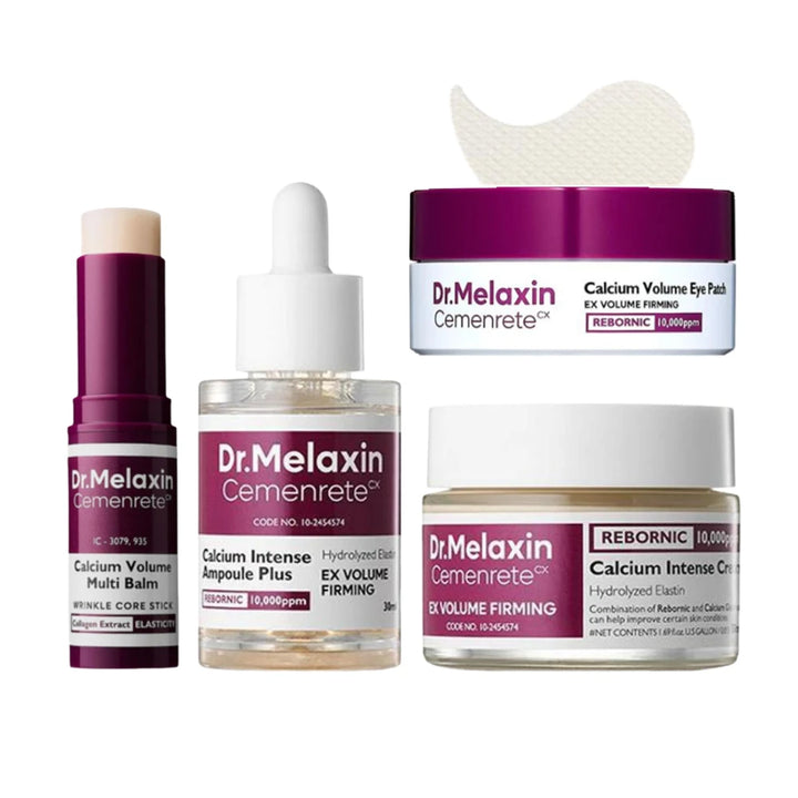 Cemenrete Calcium Intense Ampoule Essence Plus & Cream, Ex Volume Firming, Multi Balm Wrinkle Core Stick, Eye Patch, Skincare