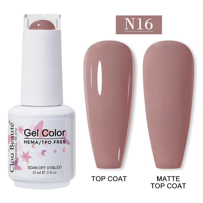Clou Beaute 15ml HEMA TPO FREE Gel Nail Polish Vernis Semi Permanent UV Nail Art Varnish Lakiery Hybrydowe Manicure Gel Polish