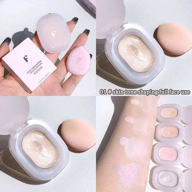 4 Colors Contouring Highlighter Cream Pearlescent Luminizer Waterproof Three-dimensional Face Makeup Illuminator High Gloss