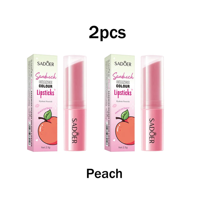 Honey Peach Sandwich Warm Changing Water Lipstick Moisturizing Warm Changing Lipstick 2.5g