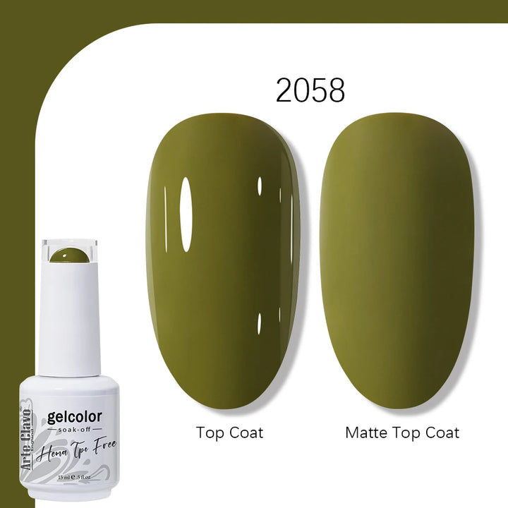 Arte Clavo Solid Color Gel Nail Polish 15ml Soak Off UV LED Gel Semi-Permanent Glitter Polish For Manicure Nail Art Salon Gel
