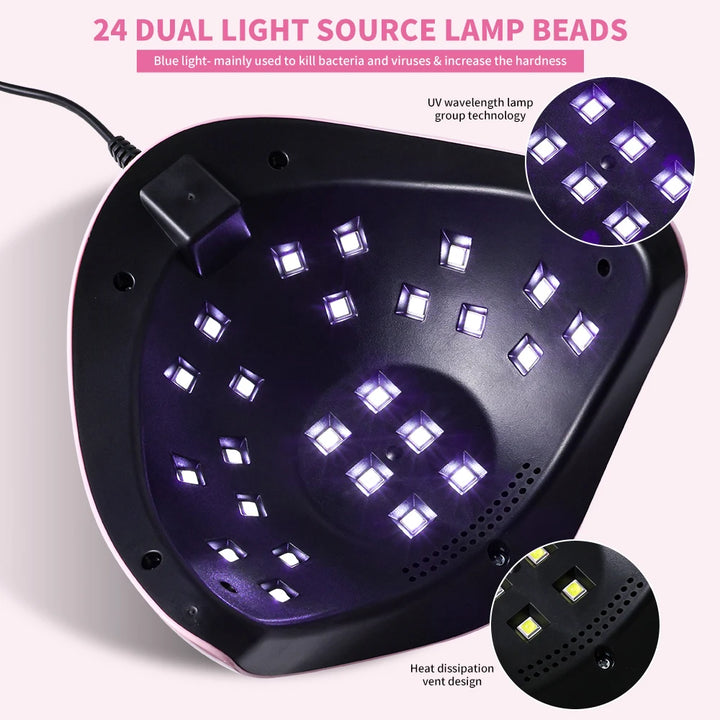 UV LED Nail Dryer Machine Professional 24 LED UV Manicure Lamp Home Use Nail Lamp For Drying Polish Varnish With USB Cable