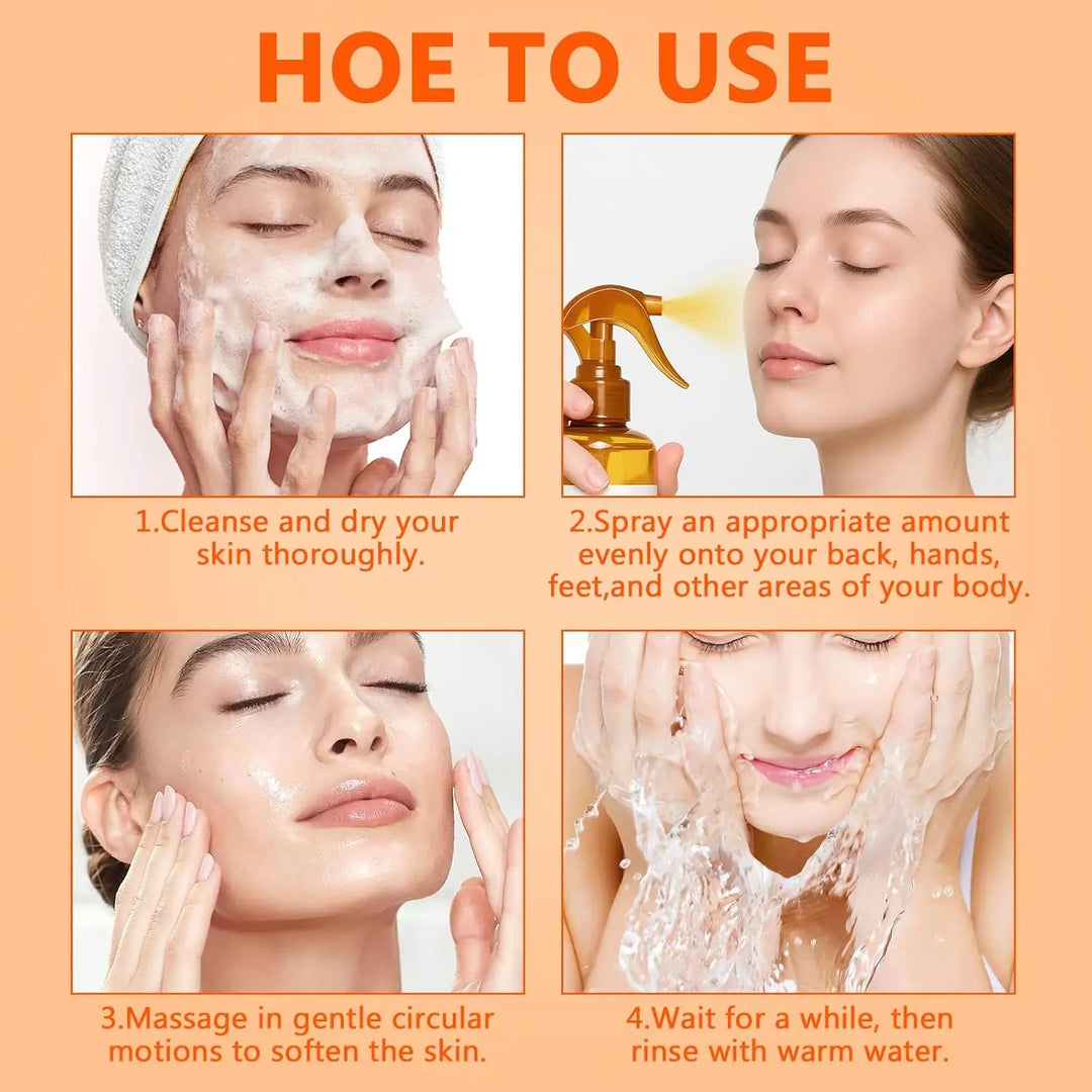 Body Keratin Care Kojic Acid Turmeric Spray Gently Exfoliating Peeling Solution Nourishing Hydrating Skin Care All Skin Types
