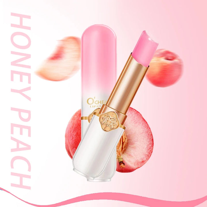 O'CHEAL Color Fruit Lipstick Peach Temperature Changing Lip balm Moisturizing Waterproof Long Lasting Moisturizes Lip Balm