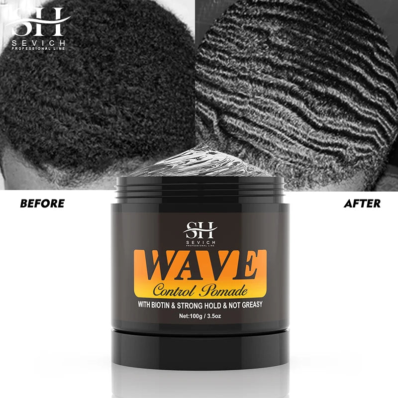 Anti-Hair Loss Pomade Hair Styling Nourishing Wax For Curly Black man Strong Hold 360 Waves Layered Style Edge Control Hair Gel