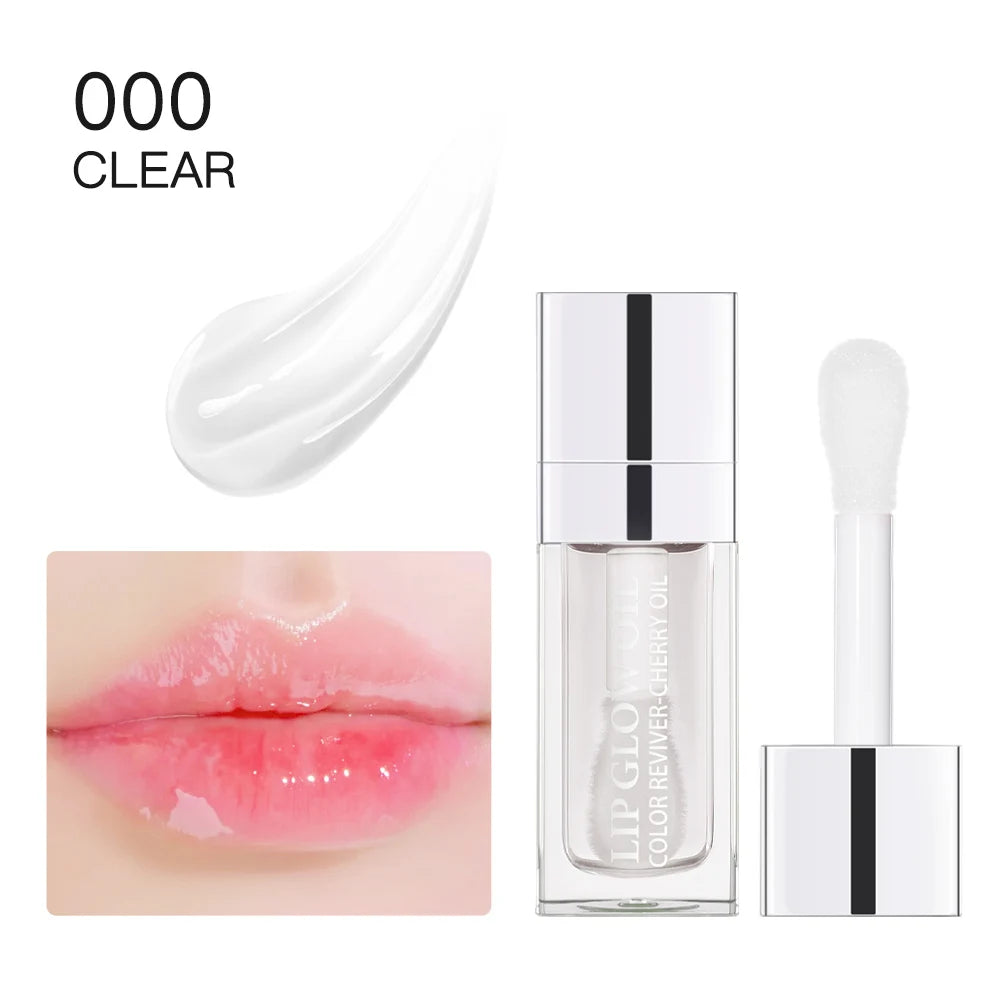 Lip Oil Plumping Lip Gloss Crystal Jelly Moisturizing Makeup Sexy Plump Lip Glow Oil Tinted Lip Plumper