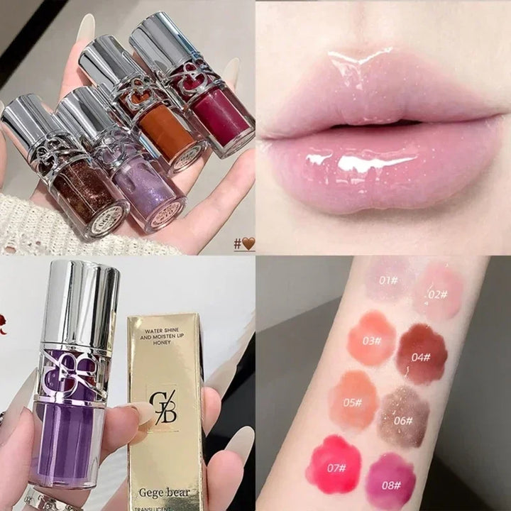 Transparent Moisturizing Lip Gloss Hydrating Drying Lips Mirror Lipstick Makeup Crystal Lip Oil Mirror Lip Glaze Tinted Plumper