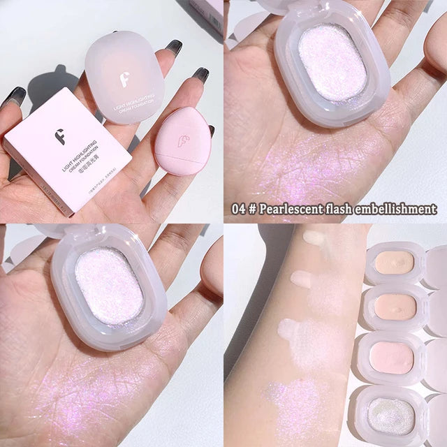 4 Colors Contouring Highlighter Cream Pearlescent Luminizer Waterproof Three-dimensional Face Makeup Illuminator High Gloss