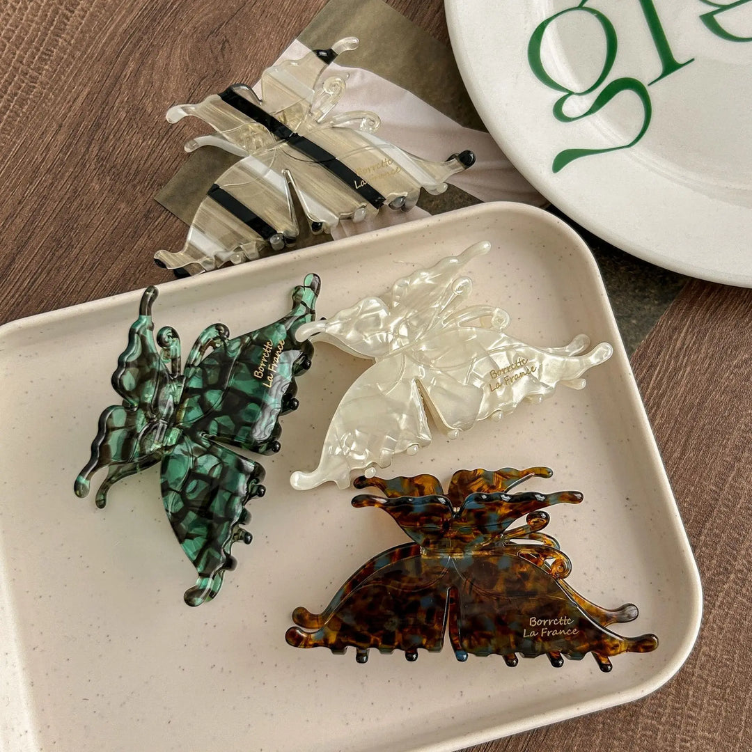 New Exquisite Acetate Hair Claws Elegant Butterfly Shark Hair Clips Barrettes For Women Korean Design Hair Accessories Headwear