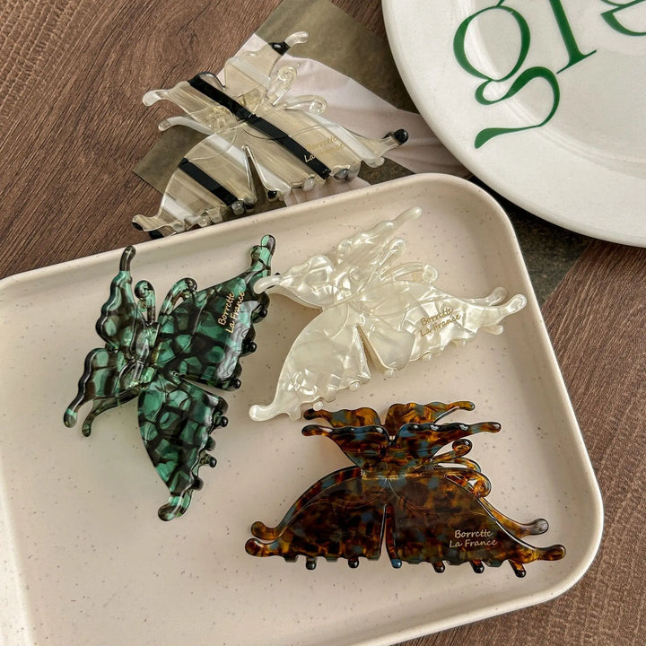 New Exquisite Acetate Hair Claws Elegant Butterfly Shark Hair Clips Barrettes For Women Korean Design Hair Accessories Headwear