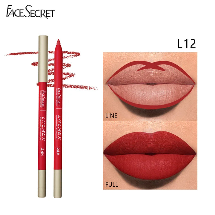 Face Secret Waterproof Liners Makeup Lipliner 12 Colors Matte Velvet Lipstick Pen / Liptint Long Lasting Waterproof Lip Tint