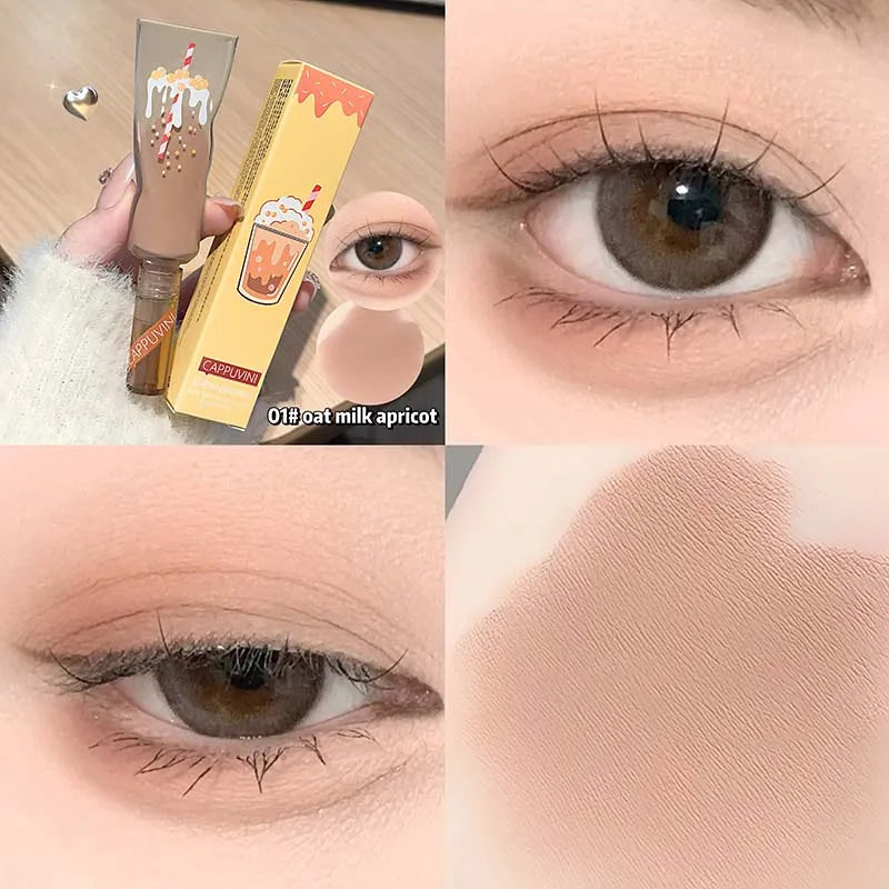 Cappuvini Milk Tea Velvet Liquid Eyeshadow Monochrome Matte Makeup Long-lasting Eyeshadow