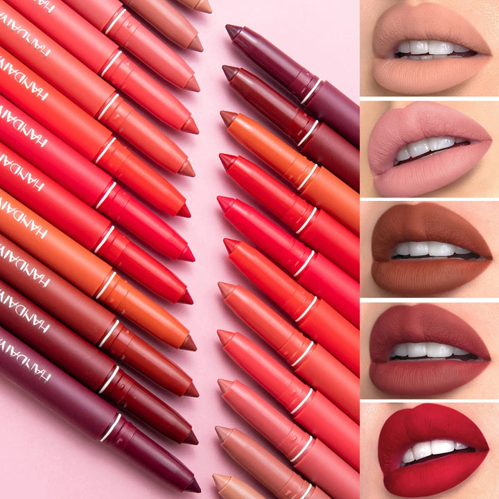 Waterproof Cherry Red Matte Lipstick Sexy Lipliner Pencil Plumping Stain Natural Nude Pink Lip Liner Outline Lips Contour Makeup