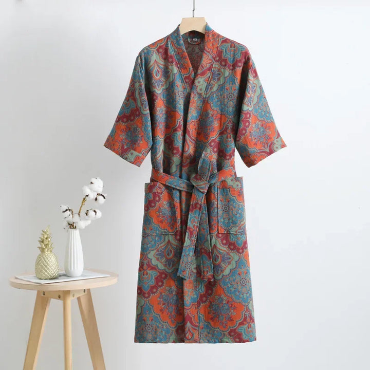 Cotton Printed Women's Bathrobe for Spring and Autumn Pajamas Home Clothing Multi Colors Quick Drying Bathrobes Female