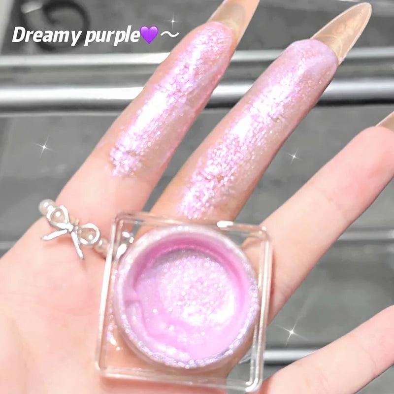Liquid Gel Eyeshadow Pearl Glitter Body Highlighter Monochrome Diamond Shimmer Silkworm Brighten Highgloss Sequins Quick Drying