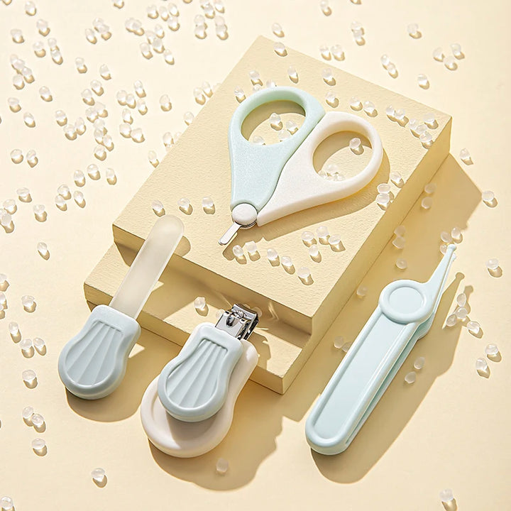 New 4-in-1 Baby Nail Care Set with Box, Baby Grooming Kit: Nail Clipper, Scissor, Nail File & Tweezer, Perfect for Outdoor Trave