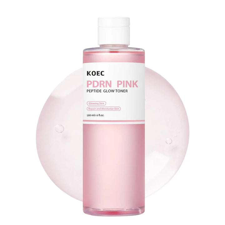 Pink Peptide Glow Toner Moisturizing Rose Facial Essence Water Glowing Skin Repalr Molsturize Skin 180ml/6 Floz Korean Skin Care
