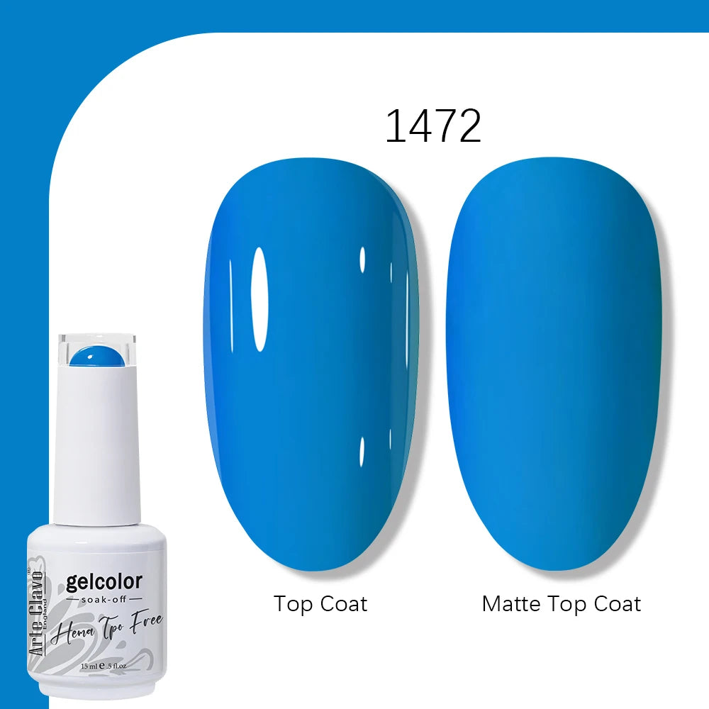 Arte Clavo Solid Color Gel Nail Polish 15ml Soak Off UV LED Gel Semi-Permanent Glitter Polish For Manicure Nail Art Salon Gel