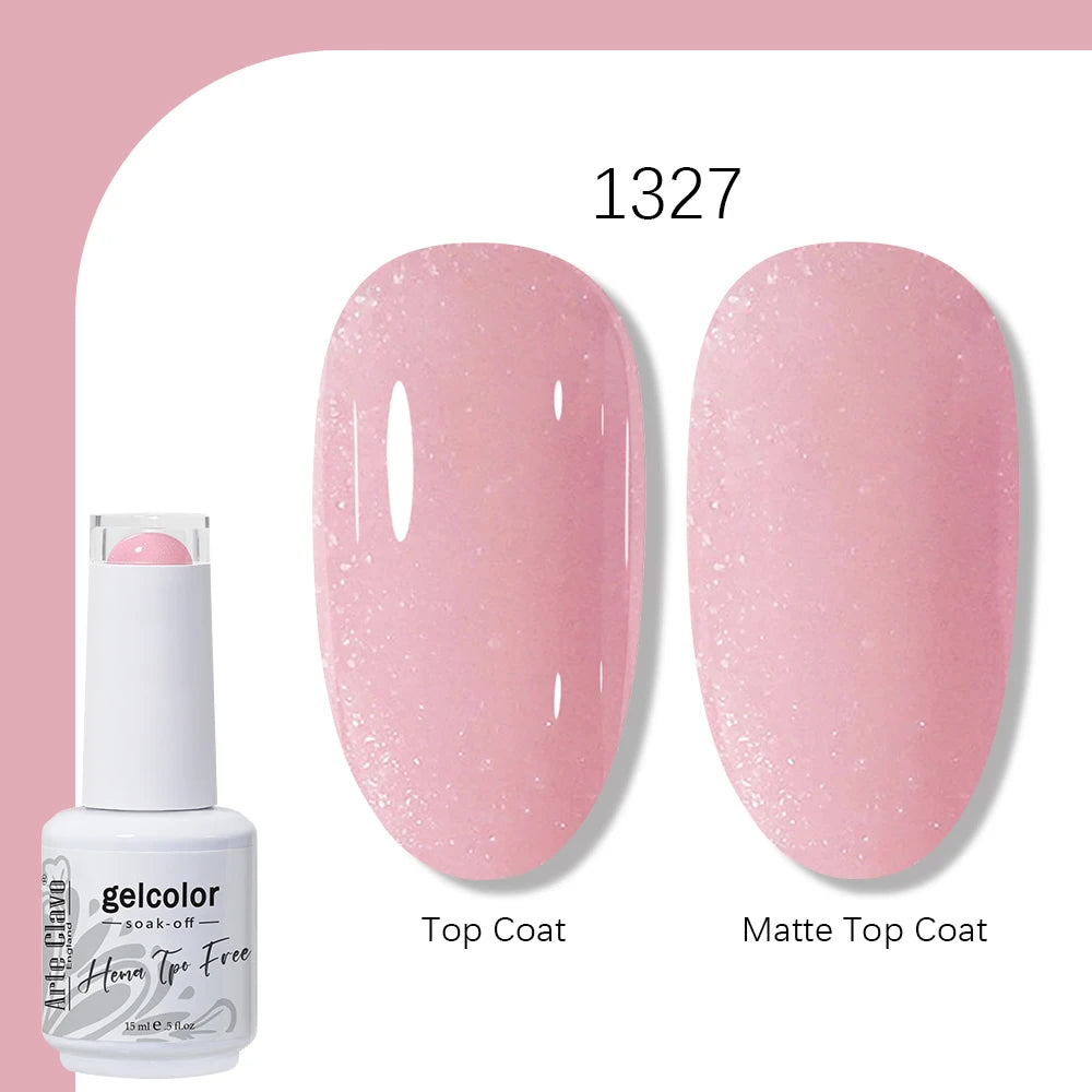 Arte Clavo Solid Color Gel Nail Polish 15ml Soak Off UV LED Gel Semi-Permanent Glitter Polish For Manicure Nail Art Salon Gel