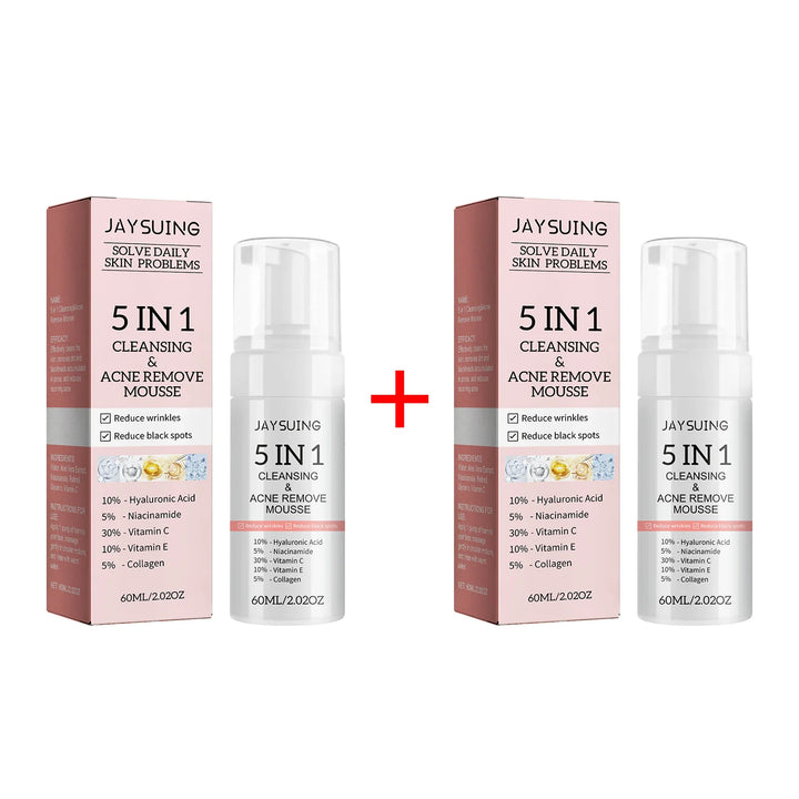 Hyaluronic Acid Cleansing Mousse Acne Removal Blackheads Oil Control Deep Exfoliating Peeling Shrink Pores Facial Cleanser Foam