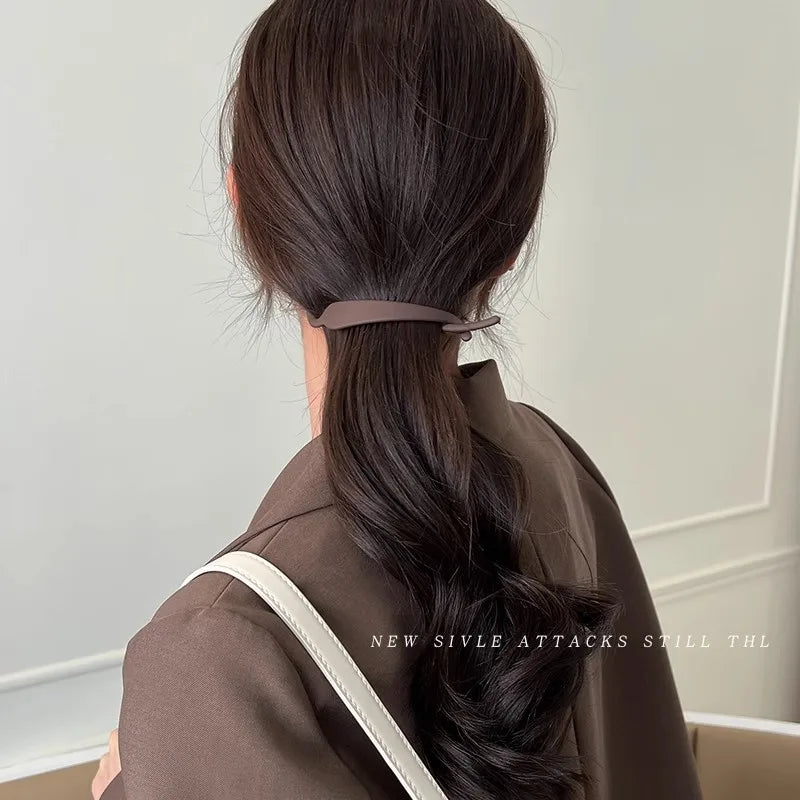 2pcs Simple & Fashionable Banana Ponytail Clips - Vertical Design. Elegant Hair Accessories for Women's Daily Wear