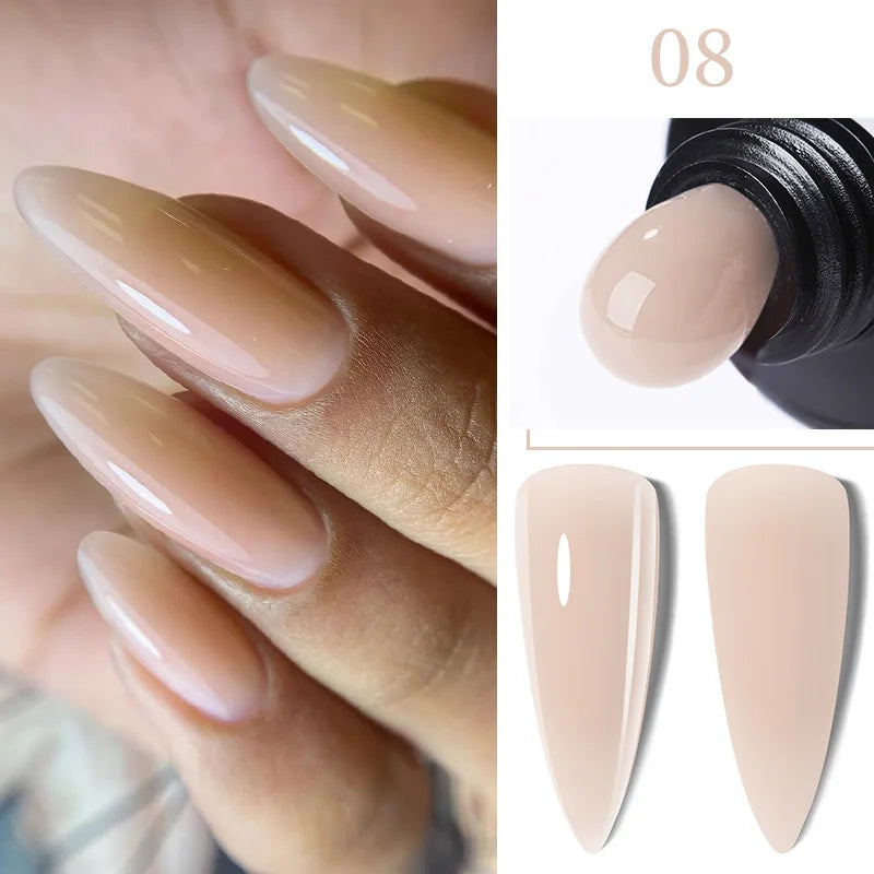 LILYCUTE 15ML Quick Extension Gel Nail Polish Nude Milk White Color Finger Prolong Acrylic Crystal Construction Hard Gel Varnish