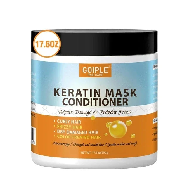 Keratin Protein Repair Hair Mask for Damaged Dry Moisture Essence Oil Conditioner Smooth Frizz Scalp Treatment Hair Care Serum