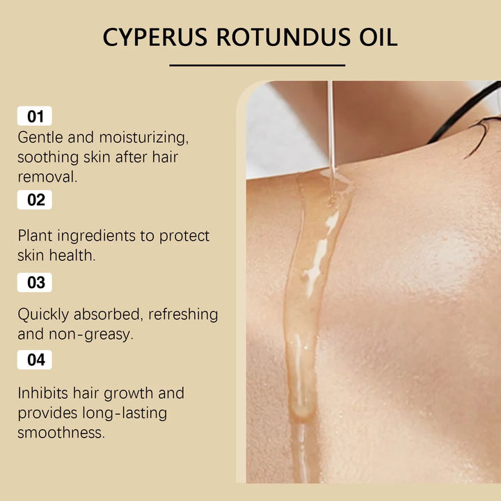 Pure Cyperus Rotundus Oil for Hair Removal Reducing Redness Armpit Legs Arms Body Hair Growth Inhibitor Repair Beauty Skin Care
