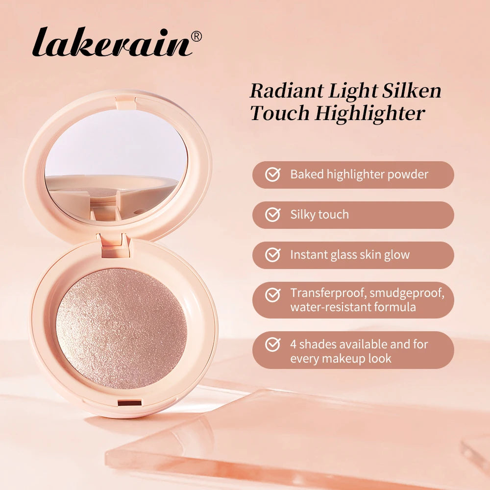 Long-lasting Waterproof Fine Shimmer Highlighter Powder Natural Glossy Effect Brighten Contouring Glitter Modify Face Cosmetics