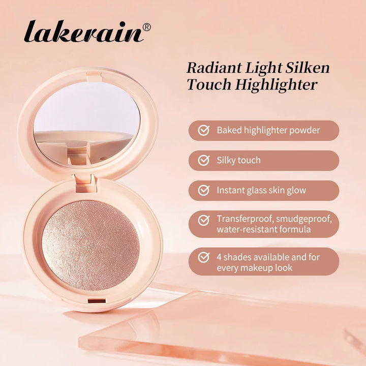 Long-lasting Waterproof Fine Shimmer Highlighter Powder Natural Glossy Effect Brighten Contouring Glitter Modify Face Cosmetics