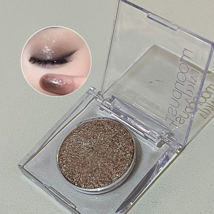 Aiccia Clear Square Single Eyeshadow Fine Glitter High Pigment Shimmer Easy for Beginner Daily Eye & Highlight Makeup