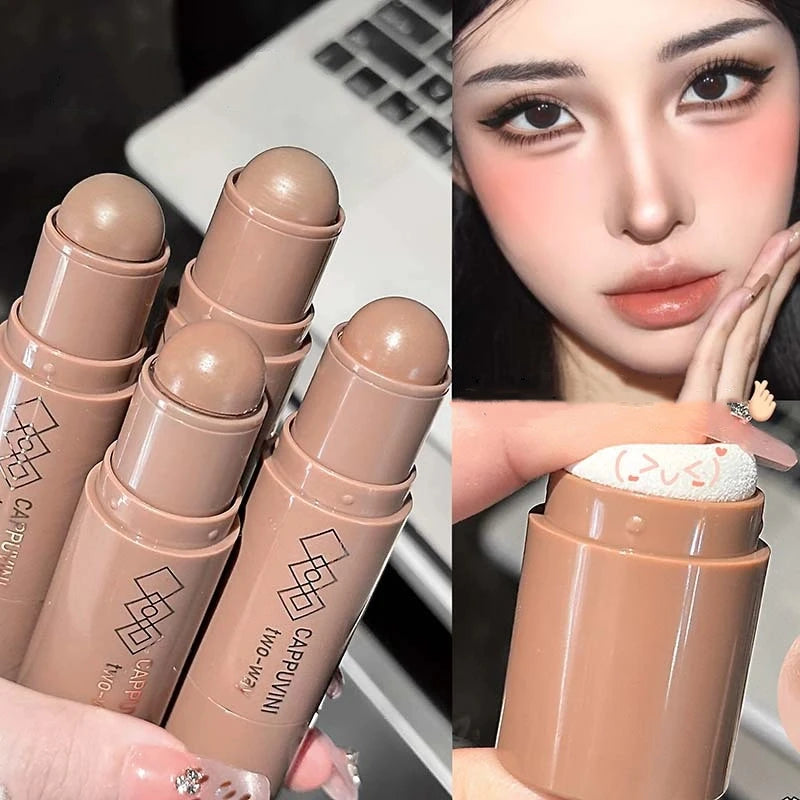 Face Contour Bronzer Stick Moisturizing Silky Three-dimensional Contour Pen Natural Matte Gray Brown Nose Shadow Makeup Contour