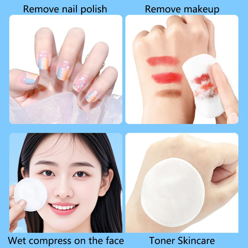 100PCS/Bag Disposable Cotton Pad Cosmetic Wipes Nail Art Clean Round Cotton Pads Soft Daily Supplies Facial Makeup Remover Tool
