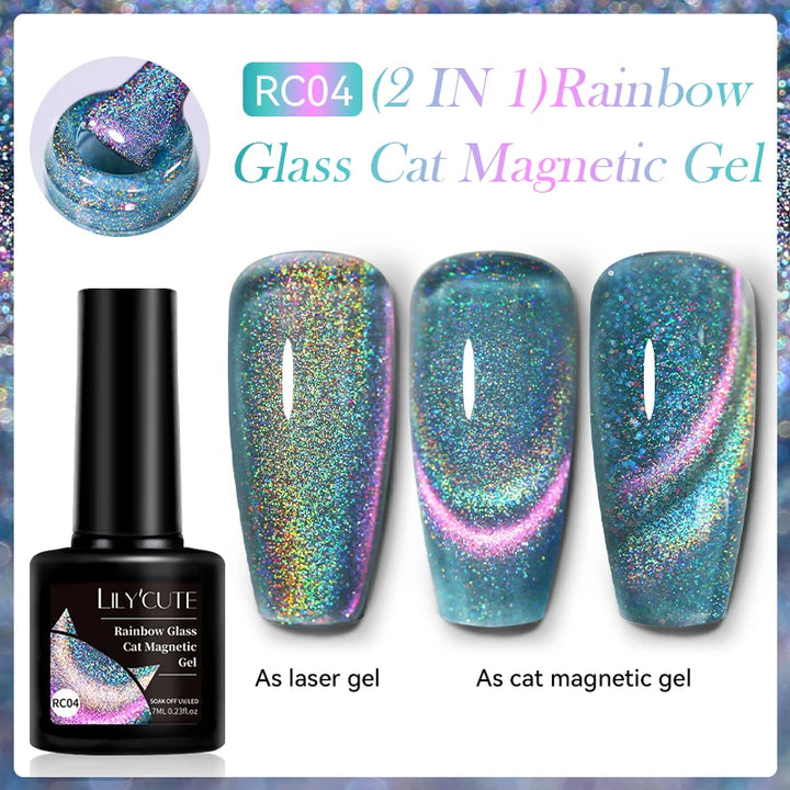 LILYCUTE 7ml 9D Cat Magnetic Gel Nail Polish Iridescent Magnet Semi Permanent Soak Off UV LED Manicure For Nail Art Gel Varnish