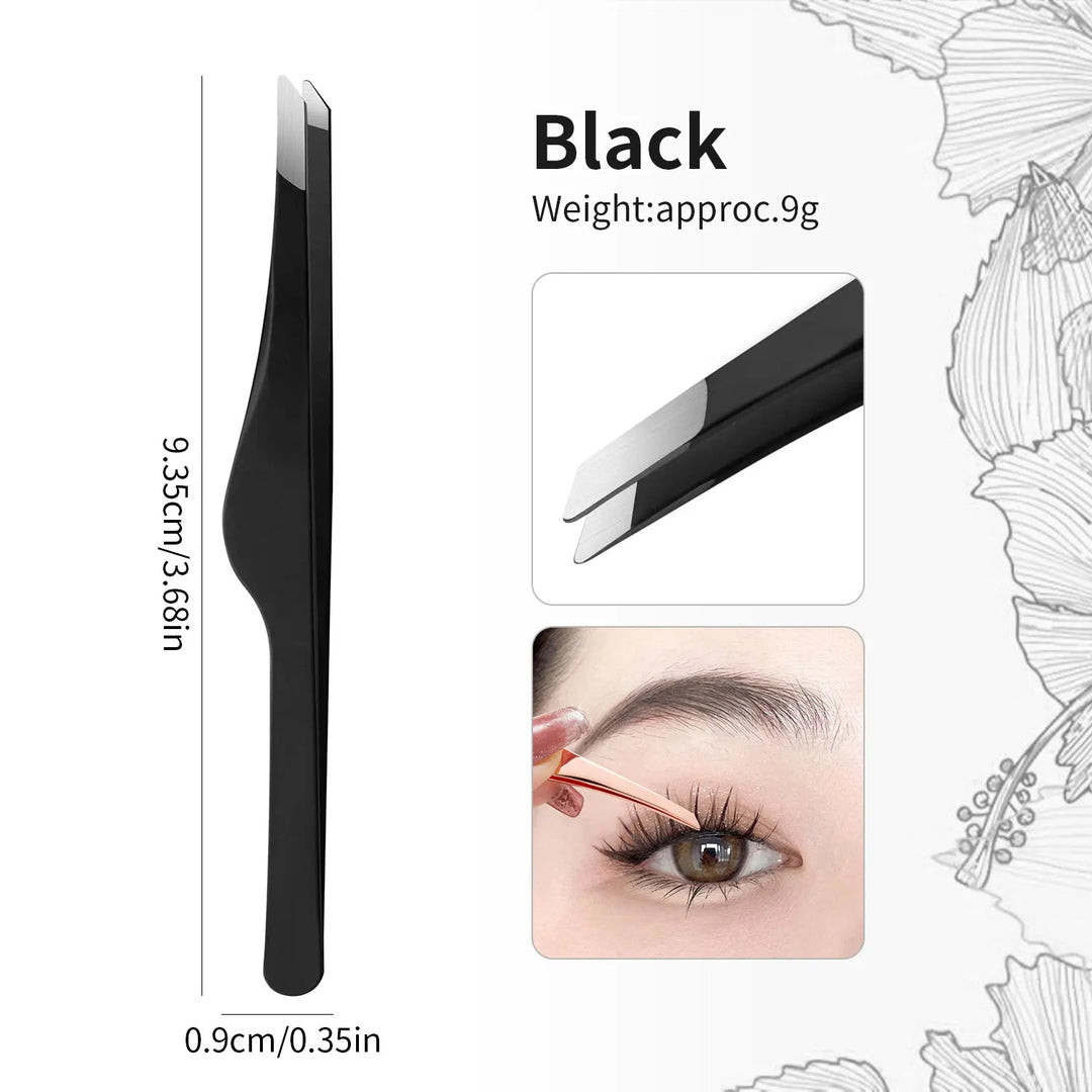 Stainless Steel Eyebrow Tweezers Curved Eyebrow Eyelash Clippers Angled Tweezers False Eyelash Tools Remove Ingrown Small Hairs