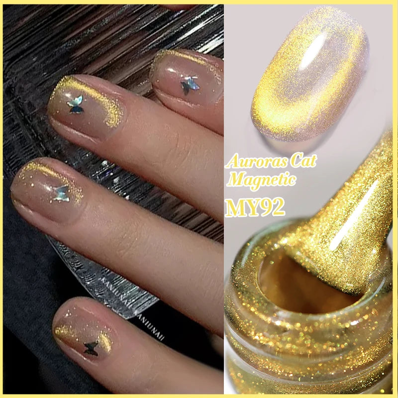 BORN PRETTY Sparkling Glass Bead Cat Magnetic Gel Nail Polish Flash White Spar Red Color Semi Permanent Soak Off UV Gel Varnish