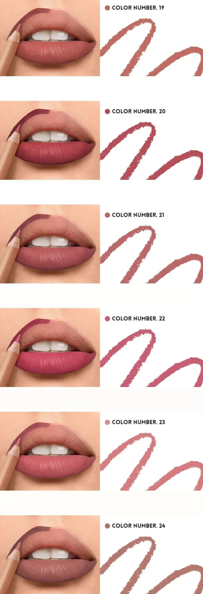 Pudaier 12pcs / Set Lip Liner Pen 12 Colors Professional Lipliner Pencil and Matte Lip Non-stick Cup Nude Lipstick Pencil