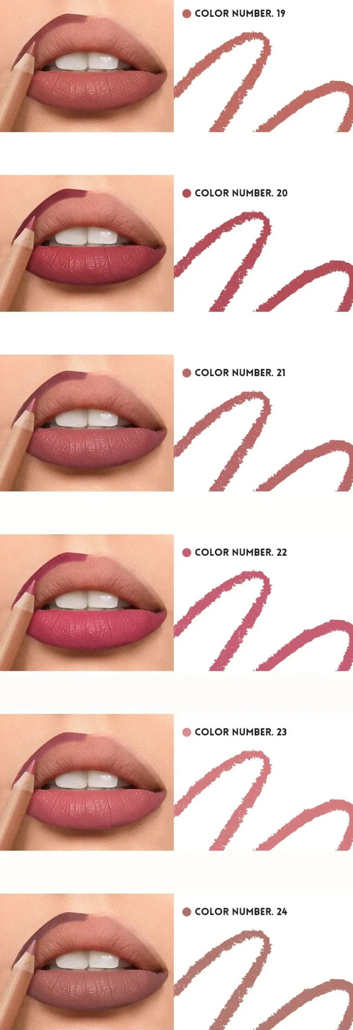 Pudaier 12pcs / Set Lip Liner Pen 12 Colors Professional Lipliner Pencil and Matte Lip Non-stick Cup Nude Lipstick Pencil