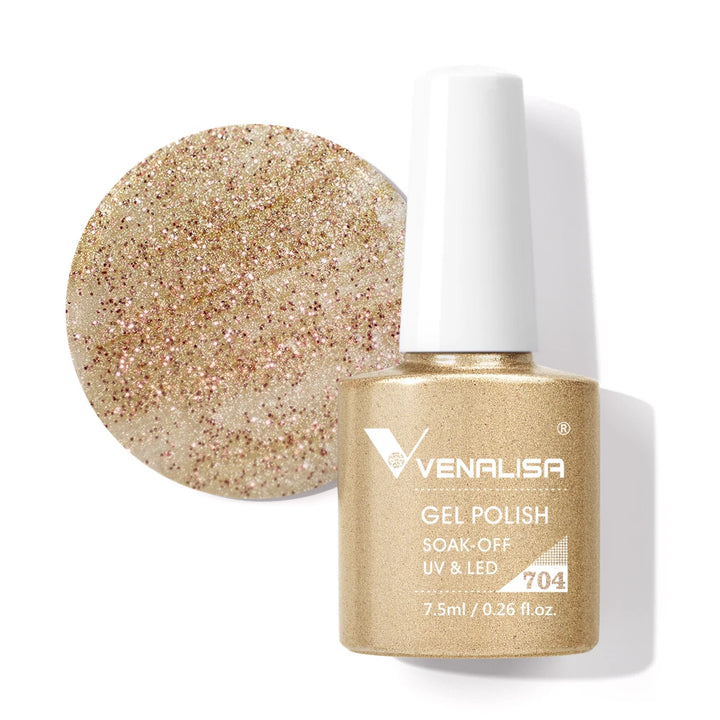 Venalisa HEMA TPO FREE Nail Gel Polish Glitter Gorgeous Full Coverage Soak Off UV LED French Nail Jelly Pink Nude Collection