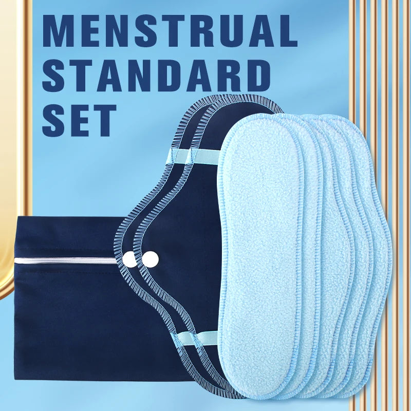 8pcs Reusable Soft Polar Fleece Sanitary Napkin Waterproof Washable Daily Pads Panty Liner for Maternity and The Elderly Leakage