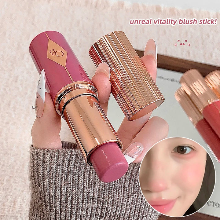Jelly Blush Stick Multi-use Lip & Cheek Tint Soft Glow Hydrating Glowing Natural Low Saturation Pink Purple Blush Korean Makeup